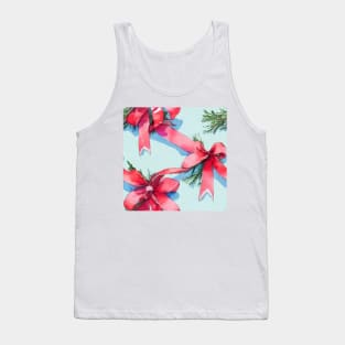 Watercolor red bow red ribbon Tank Top